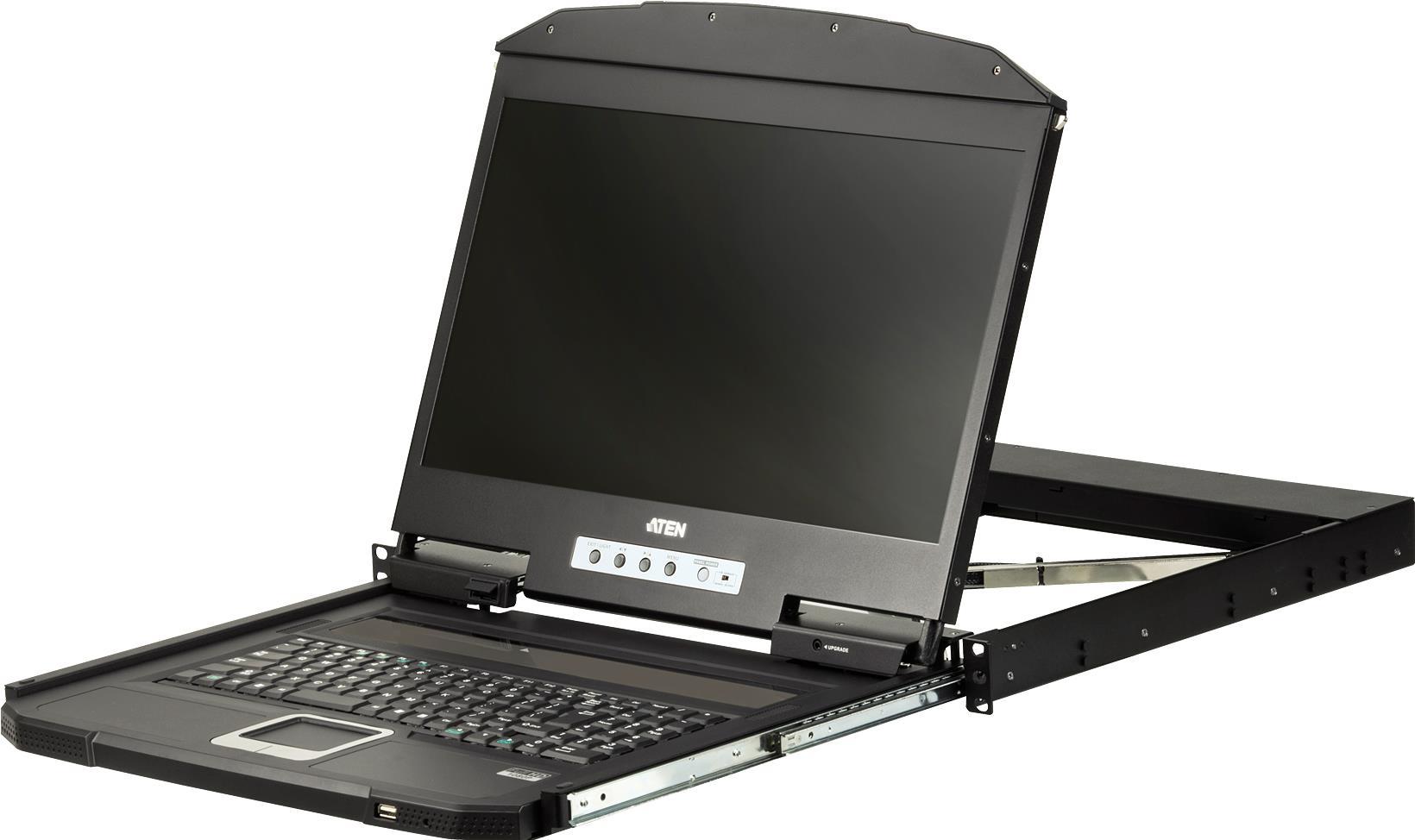 Aten CL3700NW. Bildschirmdiagonale: 47 cm (18.5 ), Bildschirmauflösung: 1920 x 1080 Pixel, Helligkeit: 350 cd/m². Tastatur Porttyp: USB, Maus-Porttyp: USB, Video Porttyp: HDMI. Netzteiltyp: AC, Netzteil Eingansgsspannung: 100 - 240 V, Netzteilfrequenz: 50/60 Hz. Breite: 477 mm, Höhe: 42,8 mm, Tiefe: 480,6 mm. Mitgelieferte Kabel: AC, HDMI, USB (CL3700NW-NORDIC) von Aten