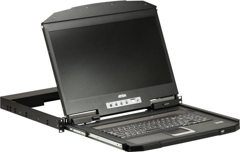 Aten CL3700NW. Bildschirmdiagonale: 47 cm (18.5 ), Bildschirmauflösung: 1920 x 1080 Pixel, Helligkeit: 350 cd/m². Tastatur Porttyp: USB, Maus-Porttyp: USB, Video Porttyp: HDMI. Netzteiltyp: AC, Netzteil Eingansgsspannung: 100 - 240 V, Netzteilfrequenz: 50/60 Hz. Breite: 477 mm, Höhe: 42,8 mm, Tiefe: 480,6 mm. Mitgelieferte Kabel: AC, HDMI, USB (CL3700NW-UK) von Aten