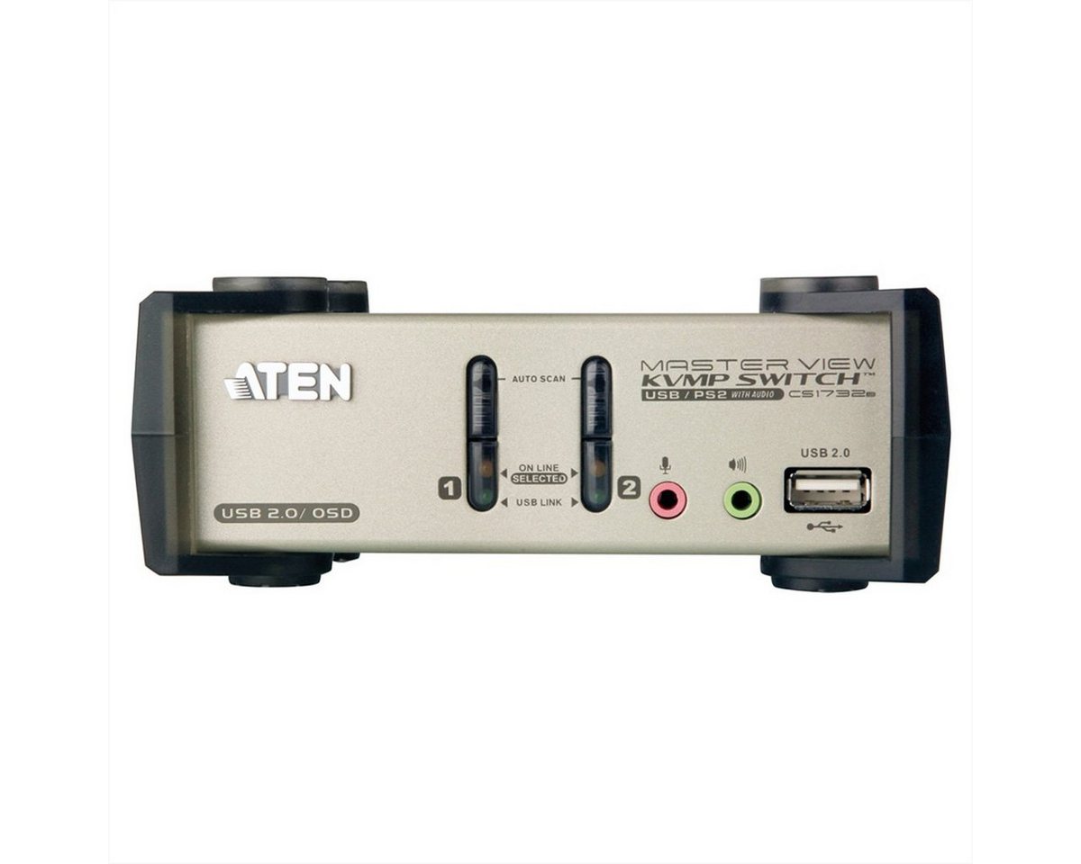 Aten CS1732B KVM Switch VGA, PS/2-USB, Audio, USB-Hub, 2 Ports Computer-Adapter von Aten