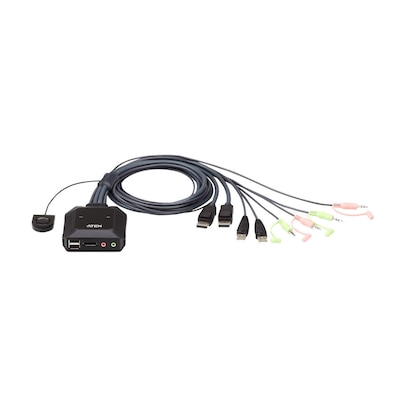 Aten CS22DP-AT 2-Port USB DisplayPort KVM Switch schwarz von Aten