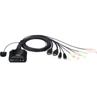 Aten CS22H 2-Port USB 4K HDMI Kabel KVM Switch mit Audio und Remote von Aten