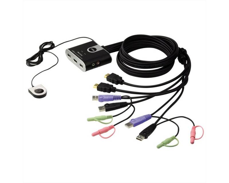 Aten CS692 KVM Switch, USB, HDMI, Audio, 2 Ports Computer-Adapter, 120.0 cm von Aten