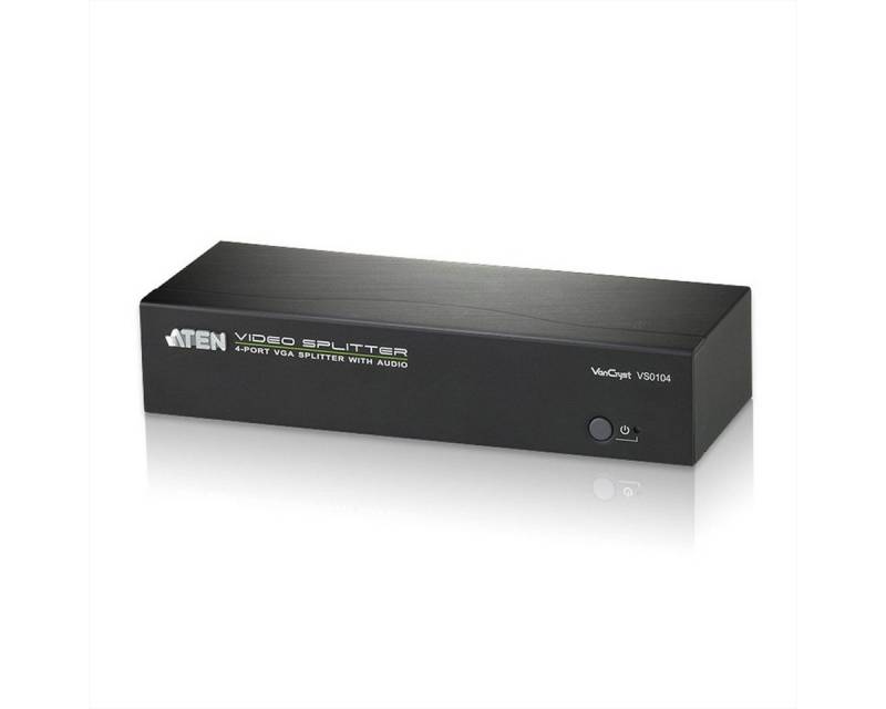 Aten VS0104 VGA Video-Splitter, 450MHz, Audio, RS232, 4fach Audio- & Video-Adapter von Aten