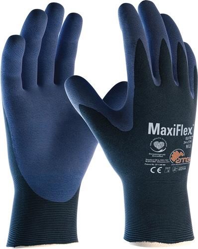Atg Handschuhe MaxiFlex® Elite™ 34-274 Gr.8 blau/blau Nyl.m.Nitrilmikroschaum von Atg