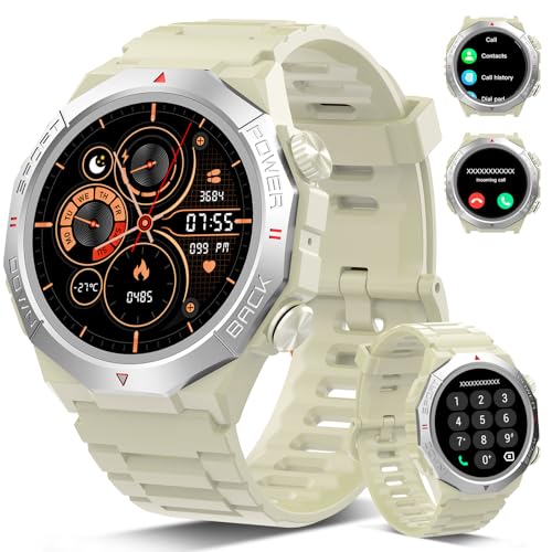 Atheewon Militär Smartwatch Herren Damen, Smart Watch mitTelefonfunktion 1,39" Touchscreen, Herzfrequenzmonitor Schlafmonitor IP68 Wasserdicht Sportuhr, Beige Atheewon Militär Smartwatch Herren Damen, Smart Watch mitTelefonfunktion 1,39" Touchscreen, Herzfrequenzmonitor Schlafmonitor IP68 Wasserdicht Sportuhr, Beige von Atheewon