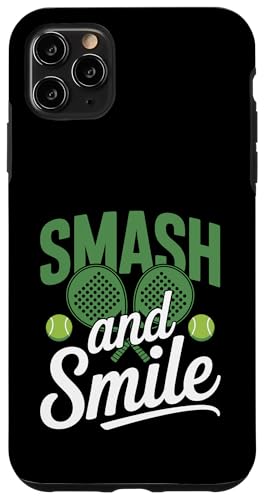 Smash And Smile Padel Sports Athlete Game Spieler Hülle für iPhone 11 Pro Max von Athlete Padel Players Gift for Padel Sports Lover