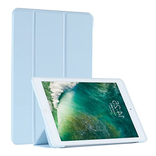 Atiyoo iPad Mini 6 Tablet Hülle, iPad Mini 6 Slim Schutzhülle, iPad Mini 6 Lmitation Leder Silikon Sleeve, für iPad Mini 6. Generation, Weiß Eisblau von Atiyoo