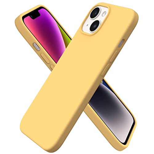 Atiyoo iPhone 14 Plus Hülle, Slim Liquid Silicone Phone Case, Silikonhülle für iPhone 14 Plus, Silky Soft Phone Case mit Displayschutz, Gelb von Atiyoo
