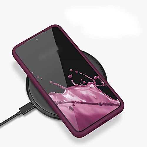 Samsung Galaxy S22 Ultra Hülle, weiche, Flexible Silikon-Gel-Gummi-Stoßschutz hülle mit Anti-Fall-Objektiv-Kameraschutz, schlanke, stoßfeste Samsung Galaxy S22 Ultra Hülle, Bordeaux Violett von Atiyoo