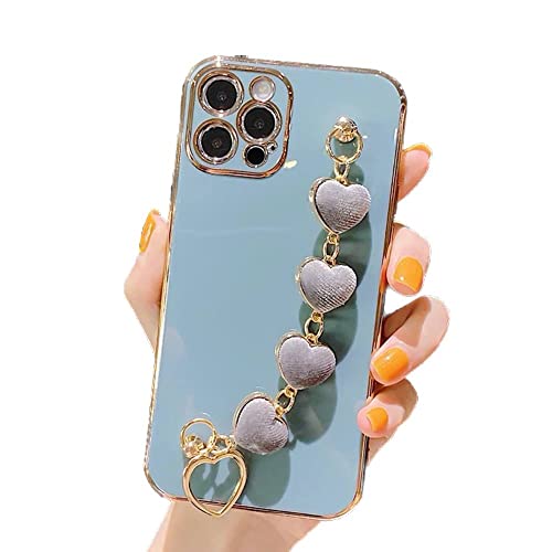 Atlant Vital Handyhülle hülle für iPhone Liebe Herz Stoff Armband Hand Halter Abdeckung für iPhone Luxus Überzogene Gold Galvani (iPhone 11 pro, Grau) von Atlant Vital