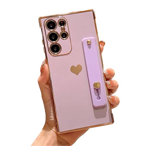 Handyhülle hülle für Samsung Handgelenk Strap Überzug Liebe Herz Handy Fall Für Samsung Stoßfest Zurück Abdeckung (Samsung A13(4G), Lila) von Atlant Vital