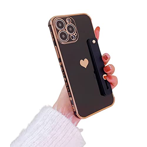 Handyhülle hülle für iPhone Handgelenk Strap Überzug Liebe Herz Handy Fall Für iPhone Stoßfest Zurück Abdeckung (iPhone 11 Pro Max, Schwarz) von Atlant Vital