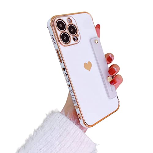 Handyhülle hülle für iPhone Handgelenk Strap Überzug Liebe Herz Handy Fall Für iPhone Stoßfest Zurück Abdeckung (iPhone 11 Pro Max, Weiß) von Atlant Vital