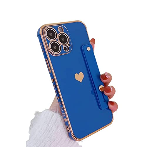 Handyhülle hülle für iPhone Handgelenk Strap Überzug Liebe Herz Handy Fall Für iPhone Stoßfest Zurück Abdeckung (iPhone 14 Pro, Dunkelblau) von Atlant Vital