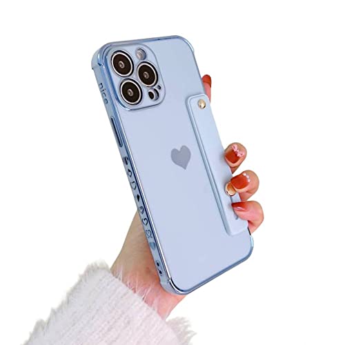 Handyhülle hülle für iPhone Handgelenk Strap Überzug Liebe Herz Handy Fall Für iPhone Stoßfest Zurück Abdeckung (iPhone 14 Pro, Himmelblau) von Atlant Vital