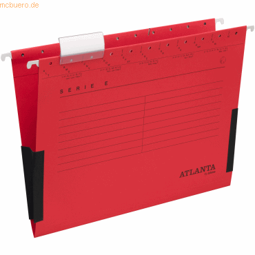 25 x Atlanta Hängetasche Serie E A4 240g/qm mit Gewebefröschen rot von Atlanta