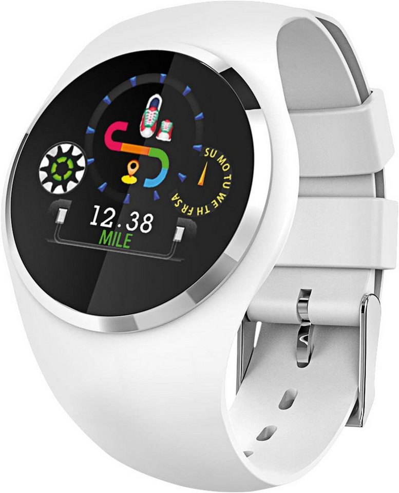 Atlanta Smartwatch (1,25 Zoll, Android, iOS), mit Herzfrequenz Blutdruck Schlaf Schritte Farbdisplay mit Animation von Atlanta