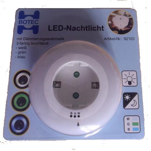 Atlantis-Electronic LED-Nachtlicht mit Dämmerungsautomatik 3-farbig Leuchtend von Atlantis-Electronic