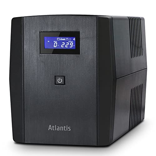 ATLANTIS OnePower 1200, UPS Line Interactive 1200VA/700W, AVR, PseudoSinuswelle, 3 IEC-Steckdosen+2 Schuko-Steckdosen, 2 Batterien 12V 7Ah von Atlantis