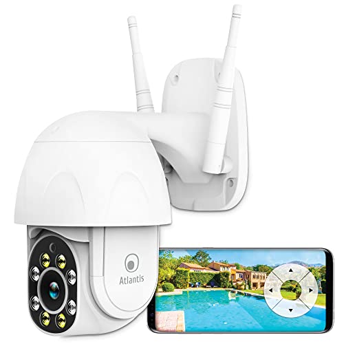 ATLANTIS WiFi-Überwachungskamera für den Außenbereich, motorisierte Pfanne und Neigung, A14-SC930-PT, 2M Pixel 1920x1080p, IP64, Nachtsicht in Farbe oder B/N 15m, SD-Slot, Onvif, Wireless, APP Tuya von Atlantis