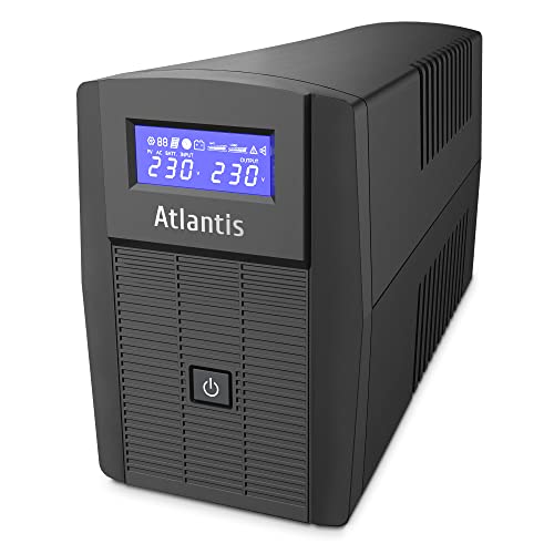 Atlantis A03-HP1003 Kontinuitätsgruppe Sinuswelle Pure 800VA 480W Line Interactive, LCD-Display, USB-HID-Anschluss, 2 Shuko Ausgänge + alim Kabel, 1 Akku 12V-9Ah, RJ45 Schutz, kostenlose Software von Atlantis