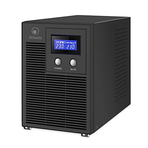 Atlantis A03-HP4003P Unterbrechungsfreie Sinuswelle 3000VA 2100W Line Interactive, LCD-Display, USB-HID-Anschluss, 6 IEC-Ausgänge, 4 12V-7Ah Akkus, RS232 serieller Port, SNMP-Slot, softwa von Atlantis