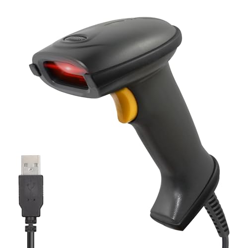 Atlantis A08-LS160 Barcodescanner 1D Laser (650nm), 300 Scans pro Sekunde, pharmazeutischer Code, USB-Anschluss, Schnellstartanleitung. von Atlantis