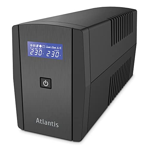 Atlantis a03-s120 One Power stepwave Line Interactive USV, 1000 VA, 500 W, v-Out 190 – 245 VAC AVR, USB 4 x IEC, schwarz von Atlantis