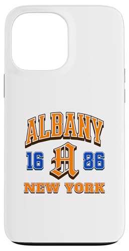 Albany New York 1686 Vintage Collegiate Style Grafik Hülle für iPhone 13 Pro Max von Atomic Gorilla