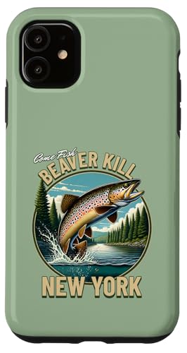 Biber Kill Fishing - Classic New York Forellengewässer Hülle für iPhone 11 von Atomic Gorilla