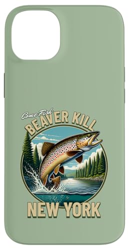 Biber Kill Fishing - Classic New York Forellengewässer Hülle für iPhone 14 Plus von Atomic Gorilla