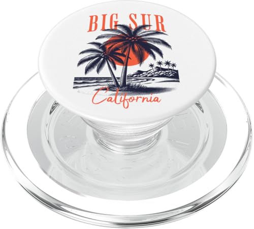 Big Sur California Retro Palme Sonnenuntergang Strand PopSockets PopGrip für MagSafe von Atomic Gorilla
