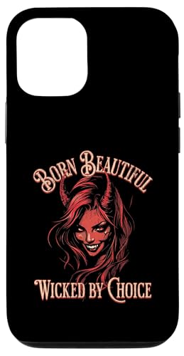 Born Beautiful, Wicked by Choice - Devilish Femme Power Hülle für iPhone 12/12 Pro von Atomic Gorilla