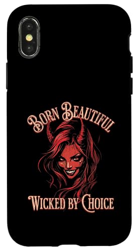 Born Beautiful, Wicked by Choice - Devilish Femme Power Hülle für iPhone X/XS von Atomic Gorilla