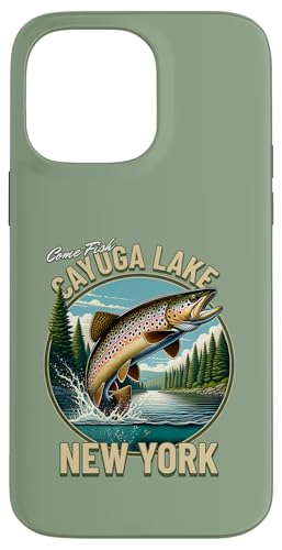 Cayuga See Forellenangeln - Upstate New York Cabin Style Hülle für iPhone 14 Pro Max von Atomic Gorilla
