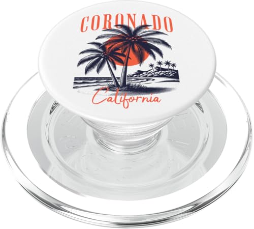 Coronado California Retro Palme Sunset PopSockets PopGrip für MagSafe von Atomic Gorilla