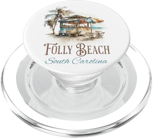 Folly Beach Tiki Bar Aquarell Design - South Carolina PopSockets PopGrip für MagSafe von Atomic Gorilla