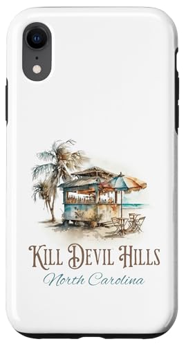Kill Devil Hills Tiki Bar Aquarell Design - NC Beach Hülle für iPhone XR von Atomic Gorilla