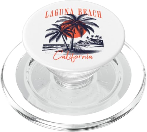 Laguna Beach California Retro-Sonnenuntergangspalme PopSockets PopGrip für MagSafe von Atomic Gorilla