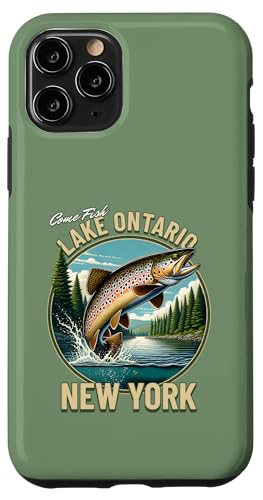 Lake Ontario Fishing - New York Brown Trout Art Hülle für iPhone 11 Pro von Atomic Gorilla