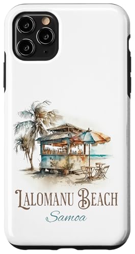 Lalomanu Beach Tiki Bar Aquarell Design - Samoa Island Hülle für iPhone 11 Pro Max von Atomic Gorilla