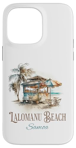 Lalomanu Beach Tiki Bar Aquarell Design - Samoa Island Hülle für iPhone 14 Pro Max von Atomic Gorilla