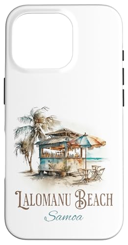 Lalomanu Beach Tiki Bar Aquarell Design - Samoa Island Hülle für iPhone 16 Pro von Atomic Gorilla