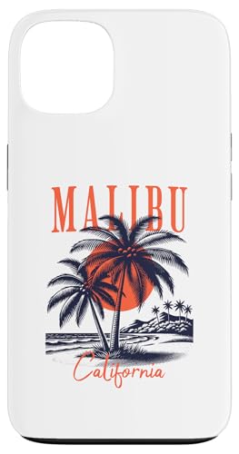 Malibu California Vintage Sonnenuntergang Palme Hülle für iPhone 13 von Atomic Gorilla