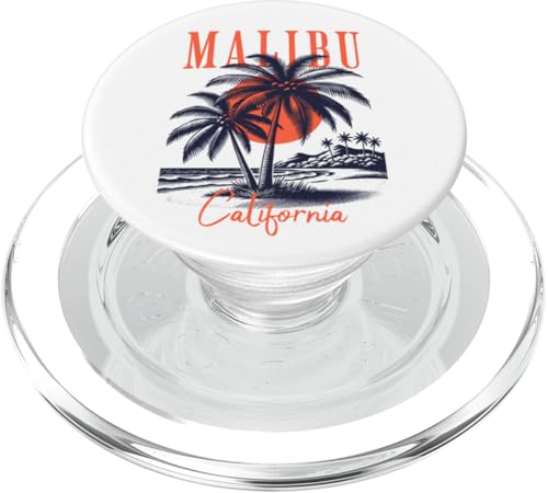 Malibu California Vintage Sonnenuntergang Palme PopSockets PopGrip für MagSafe von Atomic Gorilla