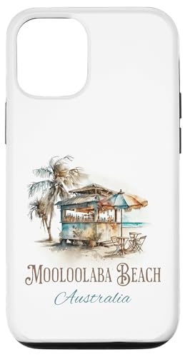 Mooloolaba Beach Tiki Bar Aquarell Design - Australien Hülle für iPhone 12/12 Pro von Atomic Gorilla