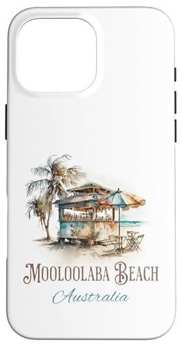 Mooloolaba Beach Tiki Bar Aquarell Design - Australien Hülle für iPhone 16 Pro Max von Atomic Gorilla