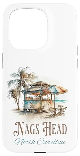 Nags Head Tiki Bar Aquarell Design - Outer Banks NC Hülle für iPhone 15 Pro von Atomic Gorilla