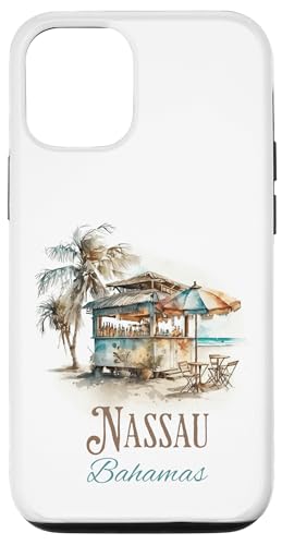 Nassau Bahamas Tiki Bar Aquarell Design - Island Vibes Hülle für iPhone 12/12 Pro von Atomic Gorilla