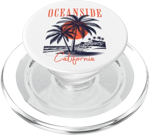 Oceanside California Retro Beach Sunset Palm PopSockets PopGrip für MagSafe Oceanside California Retro Beach Sunset Palm PopSockets PopGrip für MagSafe von Atomic Gorilla